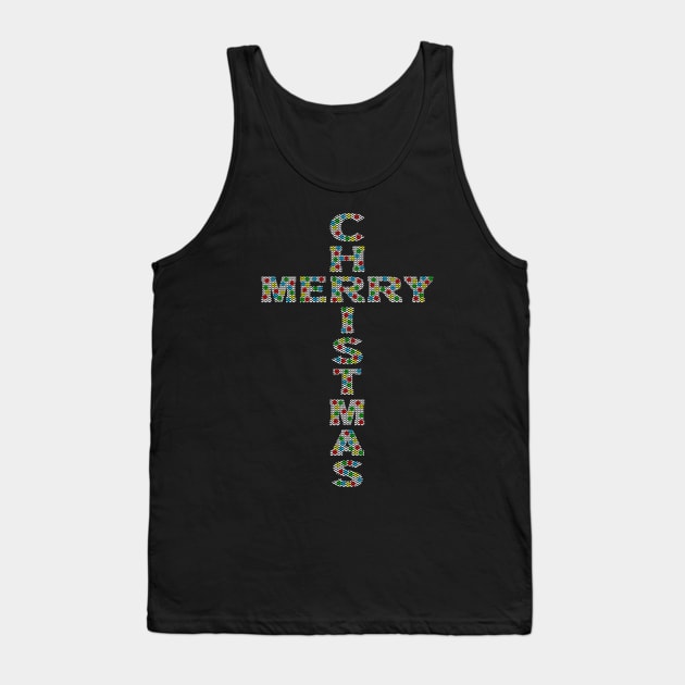 Merry Christmas Cross Tank Top by Etopix